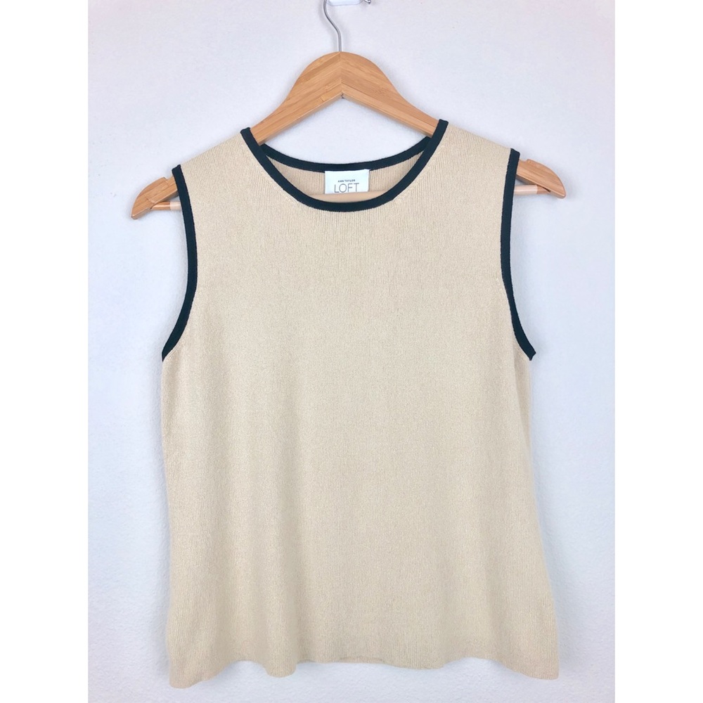 LOFT Women’s Mocha Sleeveless Blouse | Medium